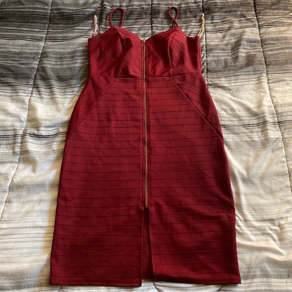 Charlotte Rusee Red Zip-Up Dress